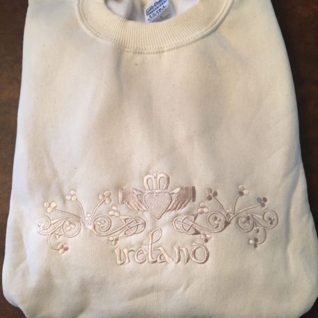 Claddagh Sweatshirt Oatmeal Embossed