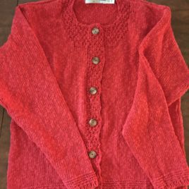 Ladies Short Cardigan Red (Large Only)