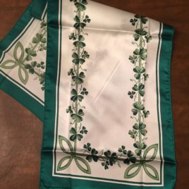 Long Scarf with Shamrocks Green