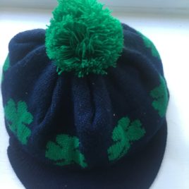 Shamrock Knit Tam Cap- Navy Blue