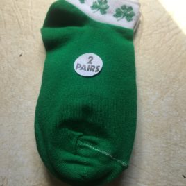 Shamrock Rimmed Socks Ankle 2Pairs Sz 4-7