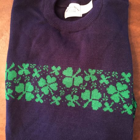 Sweater with Shamrocks Navy-2