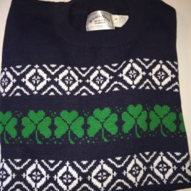 Sweater with Shamrocks and Diamonds Navy (Large Only)