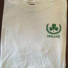 T-Shirt White with Shamrock (Large Only)