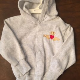 Baby Hooded Sweat Shirt Gray with Claddagh (18 months Only)