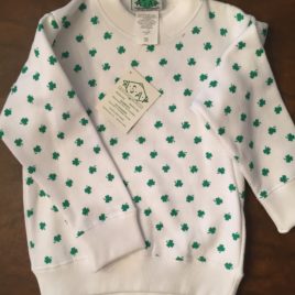 Baby Sweatshirt White with Shamrocks