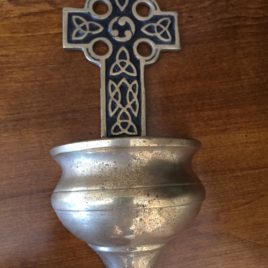 Black Brass Holy Water Font 7.5″