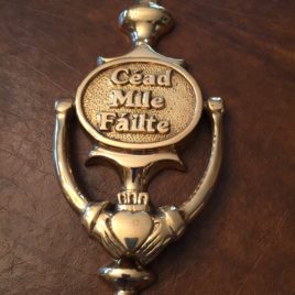 Cead Mile Failte Brass Door Knocker 8″