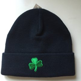 Knit Cap Navy with Shamrock