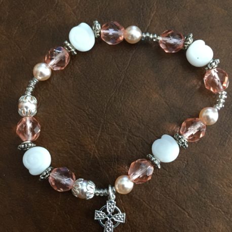 pink-and-white-beaded-bracelet-with-celtic-cross