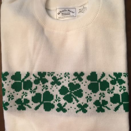 sweater-white-with-shamrocks-adult-medium-only