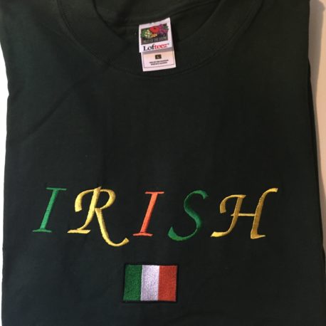 T-Shirt Green IRISH with Irish flag