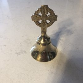 Brass Celtic Cross “Ireland” Bell 4″