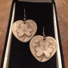 Belleek Shamrock Drop Earrings