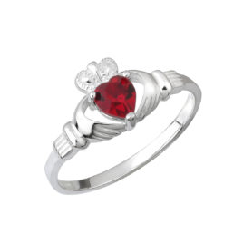 S26610-1 Sterling Silver Claddagh Birthstone January