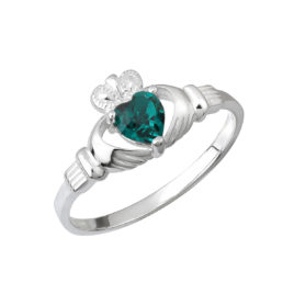 S26610-5 Sterling Silver Claddagh Birthstone May