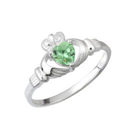 S26610-8 Sterling Silver Claddagh Birthstone August