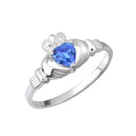 S26610-9 Sterling Silver Claddagh Birthstone September