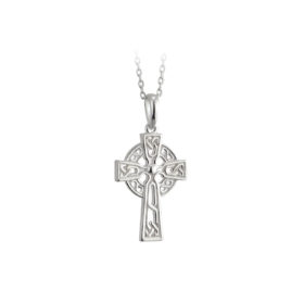 S44785 -Sterling Silver Small Filagree Celtic Cross Pendant