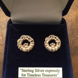 Sterling Silver Claddagh Wreath Earrings