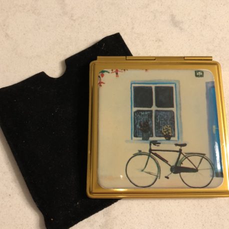 Bicycle and Cottage Compact Mirror