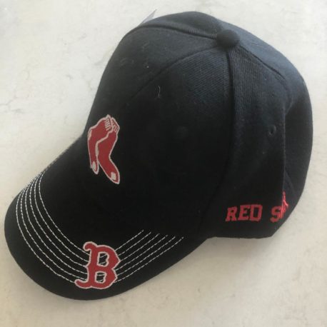 Black Red Sox Baseball Cap—Sox Emblem, One Size Fits All