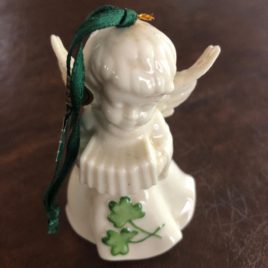 Ceramic Angel Bell Christmas Ornament 3″