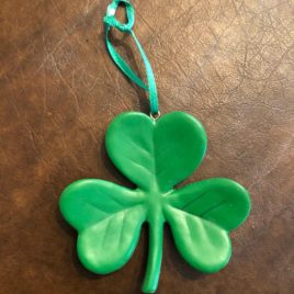 Green Shamrock Christmas Ornament 3.5″