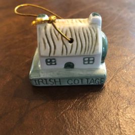 Ceramic Small Irish Cottage Christmas Ornament 1.5″ x 1.25″