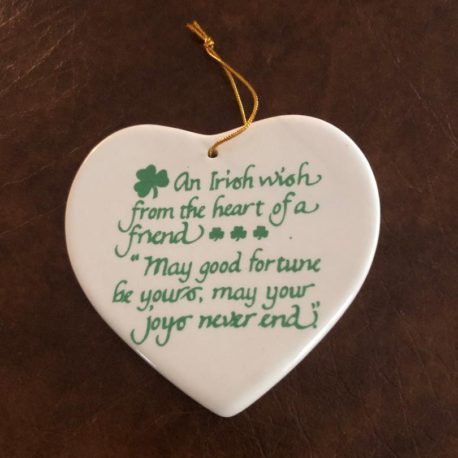 Irish Wish Heart Christmas Ornament