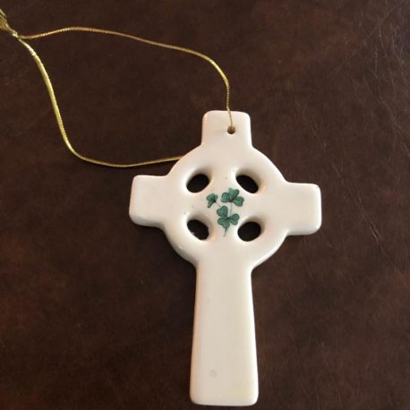 Shamrock Celtic Cross Christmas Ornament