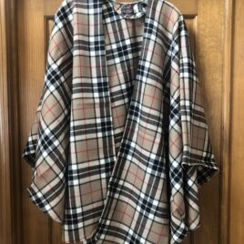 Brown Plaid Cape (100% Wool)