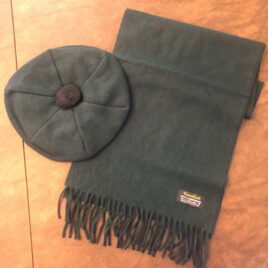 Dark Green Scarf and Cap Set (100% Lambs wool)