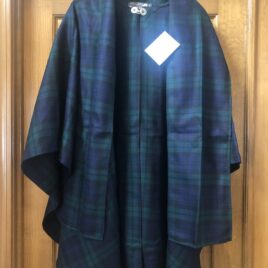 Green and Blue Plaid Cape (100% Wool)