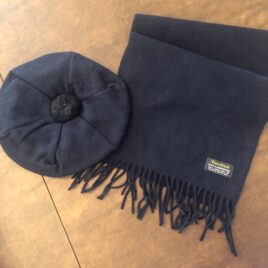 Navy Scarf and Cap Set (100% Lambs Wool)